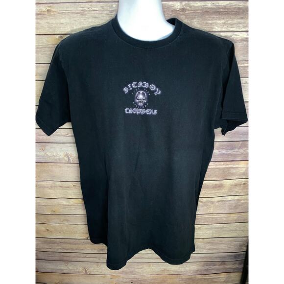 Sick Boy Choppers T-Shirt Size Large Black Short Sleeve Skull Graphic Tee - Picture 2 of 9